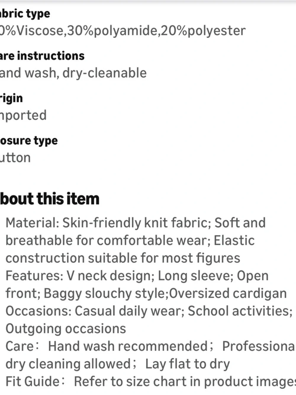 Oversized Cardigan Sweater - Picture 9 of 9